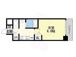 グランカリテ天神橋2 1Kの間取図画像