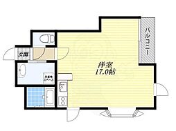 オーキット都島 ワンルームの間取図画像