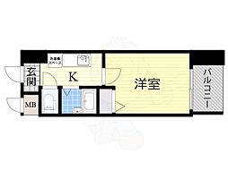 HOPECITY天神橋 1Kの間取図画像