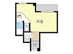 サンフラット2 1Kの間取図画像