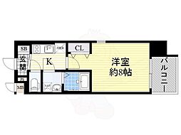レジュールアッシュ都島 1Kの間取図画像