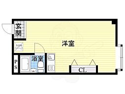 大宝北天満ロイヤルハイツ ワンルームの間取図画像