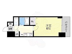 プレサンス本町プライム 1Kの間取図画像