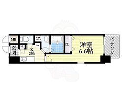 プレジオ東天満 1Kの間取図画像