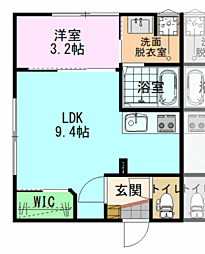 インテグラルｎｏｔｔｅ 2階1LDKの間取り