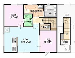 オーシャンズI 2階2LDKの間取り