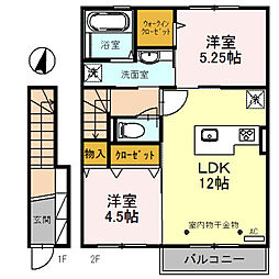 文椿館 2階2LDKの間取り