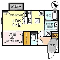 Ｒｅｃｅｎｔｅ　Ｓｅｉｗａ（レセンテ　セイワ） 1階1LDKの間取り