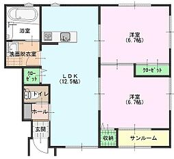 フューチャー 1階2LDKの間取り