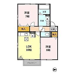 アローズ 2LDKの間取図画像