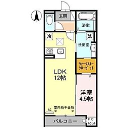KANON 1LDKの間取図画像