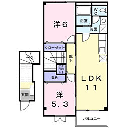 ラフレシール 2LDKの間取図画像