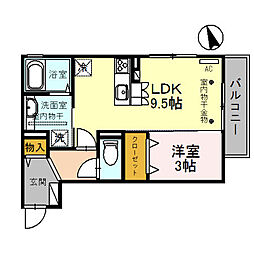 ゼフィール 1LDKの間取図画像