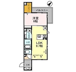 ティエドゥールグラサ 1LDKの間取図画像