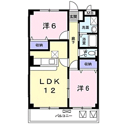 グランロード 2LDKの間取図画像