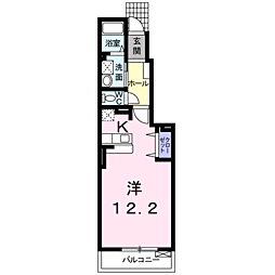 サンフラワー三池 1Kの間取図画像