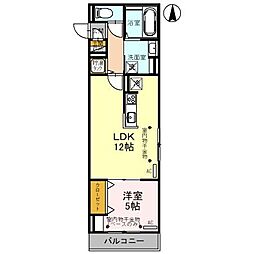 ラフィネ諸江 1LDKの間取図画像