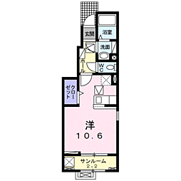 錦ハウス ワンルームの間取図画像