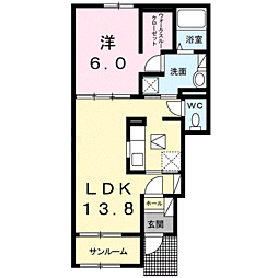 パス・ドール 1LDKの間取図画像