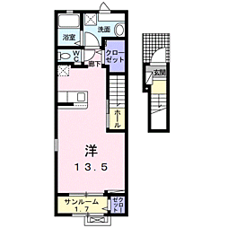 錦ハウス ワンルームの間取図画像