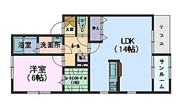エクセルハイツ高松 1LDKの間取図画像