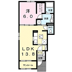 ゴールデンステップ1 1LDKの間取図画像