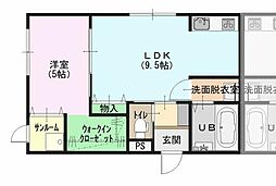 THEMAMS06 1LDKの間取図画像