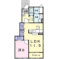 グランツ 1LDKの間取図画像