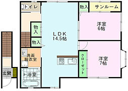 セレステ3 2LDKの間取図画像