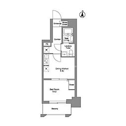 クラリティア綾瀬 7階1DKの間取り