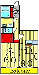 ヴェルドミールI 3階1LDKの間取り