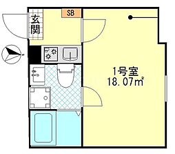 パーチェ堀切 2階1Kの間取り