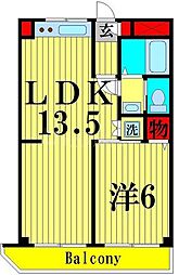 エスポワール東和第2 5階1LDKの間取り