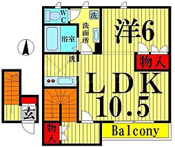 T＆Kとねり 2階1LDKの間取り