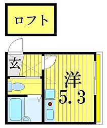 ラ・ムエット立石 3階ワンルームの間取り