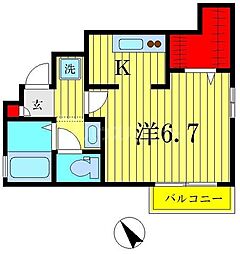 アルファ　II 1階1Kの間取り