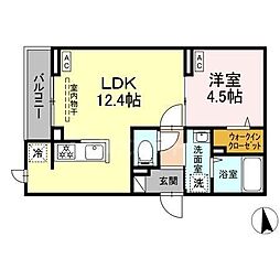 セレスティア東向島 3階1LDKの間取り