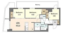 S-RESIDENCE北綾瀬awesone 3LDKの間取図画像