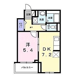 メゾン　カルム　No.3 4階1DKの間取り