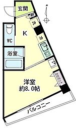 第131新井ビル 6階1Kの間取り