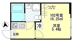 コンフォート東四ツ木 1階1Kの間取り