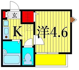 メルディア柴又B 1階1Kの間取り