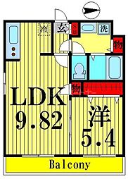 アーバンパーク六町 1階1LDKの間取り