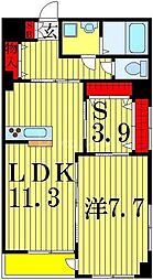 川口ビル 3階1LDKの間取り
