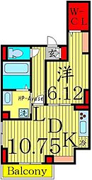 アヴァンス梅田 3階1LDKの間取り