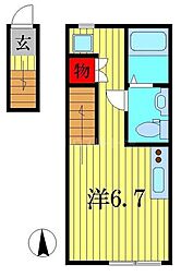 PLAISIR柴又 2階ワンルームの間取り