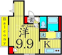 Maison　Fiable 3階1Kの間取り