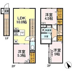 セレスティア柴又IV 2階3LDKの間取り