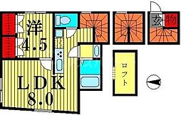 東京メトロ千代田線 綾瀬駅 徒歩13分の賃貸アパート 3階1LDKの間取り