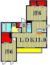 RARAMERIA 2階2LDKの間取り